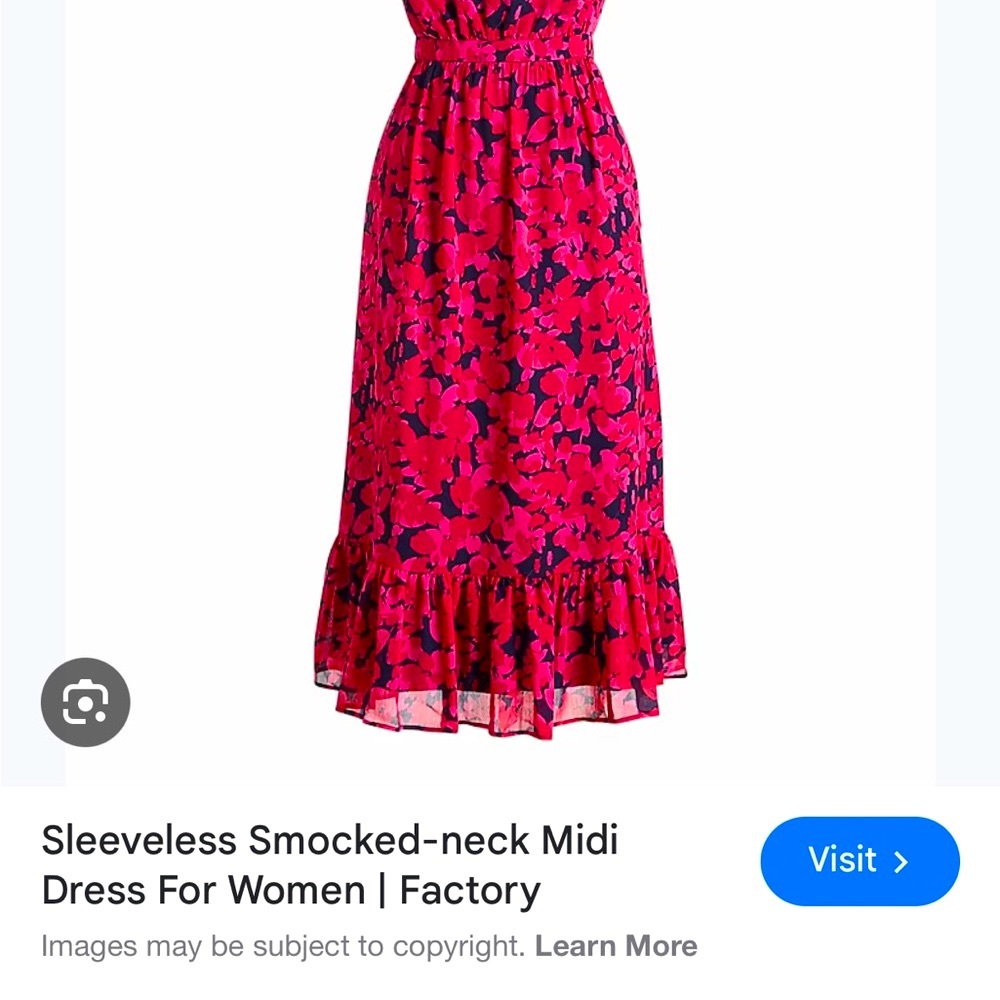J. Crew Factory Red and Black Ruffled Sheath Dress - Picture 8 of 11
